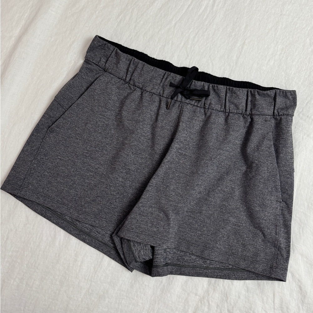 Lululemon Gray On The Fly Athletic Shorts | Size 10 Outdoor Hiking Gym Casual - Picture 6 of 11